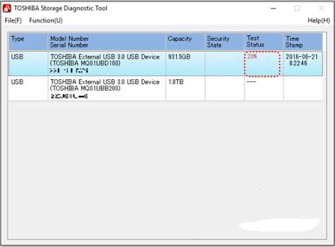 toshiba hard drive diagnostics